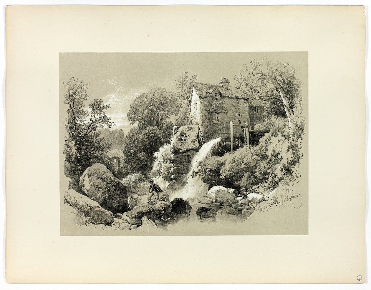 Pandy Mill, a Picturesque Selections kínálatából alkotó: James Duffield Harding