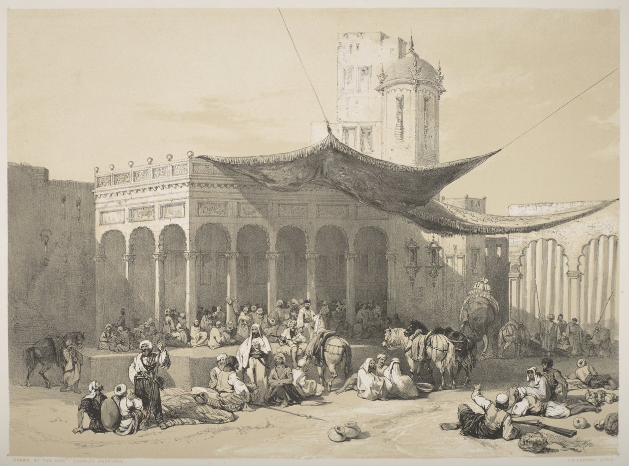 Pandzsábi: A szikh katonák a Lahore-i Royal Durbarban kapják fizetésüket alkotó: James Duffield Harding