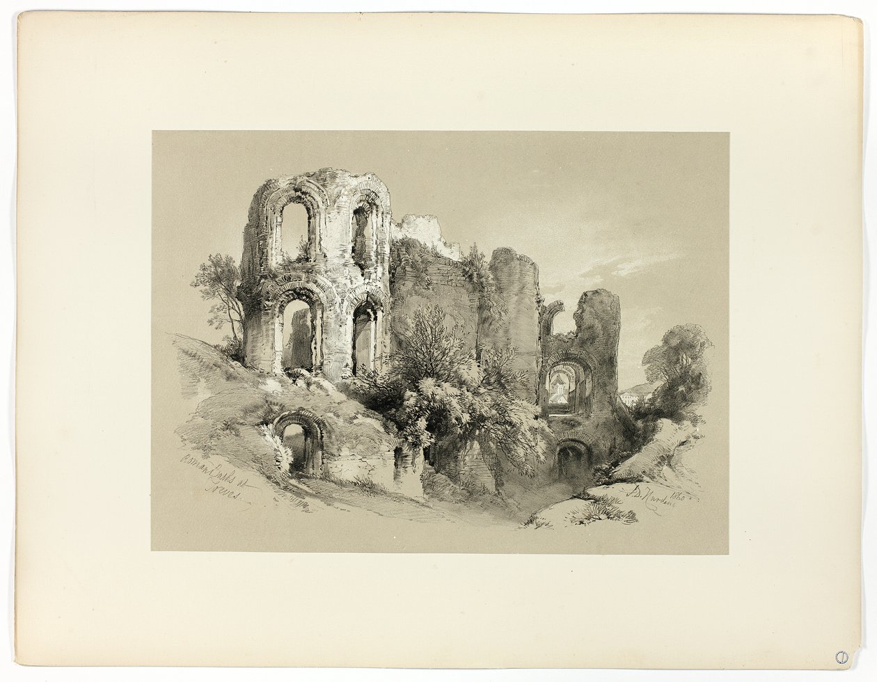 Római fürdő Trevesben, a Festői válogatásokból alkotó: James Duffield Harding