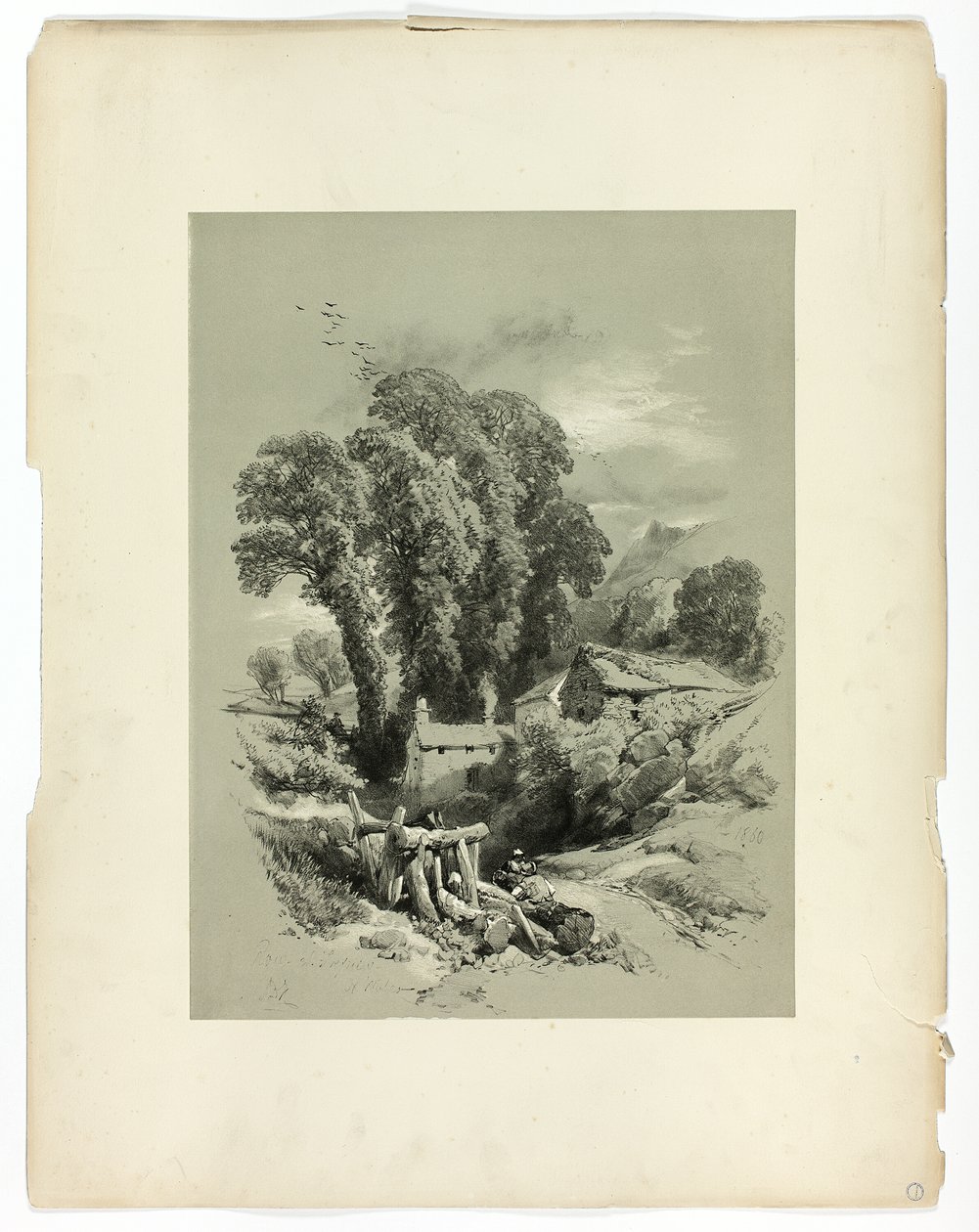 W. Trefriw sor, Wales, a Picturesque Selections cégtől alkotó: James Duffield Harding