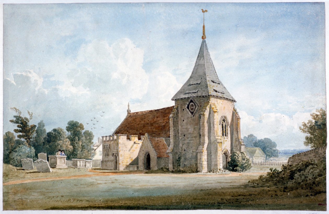 „Thornham Church, Maidstone közelében, Kent”, 19. század. alkotó: James Duffield Harding