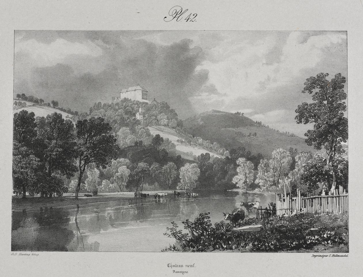 Festői és romantikus utazások a régi Franciaországban. Auvergne: Château Neuf alkotó: James Duffield Harding