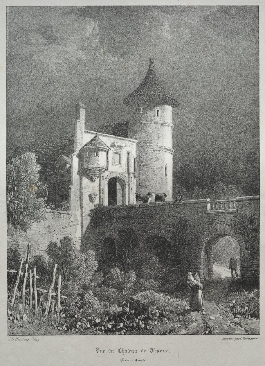 Festői és romantikus utazások az ókori Franciaországban. Franche-Comté: Frasne várának kilátása alkotó: James Duffield Harding