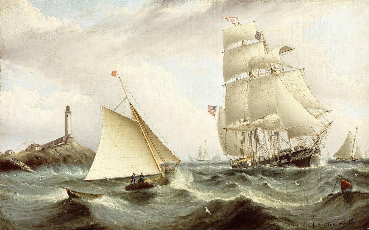 Felveszi a Pilot-Isle of Shoals-t, New Hampshire, alkotó: James E. Buttersworth