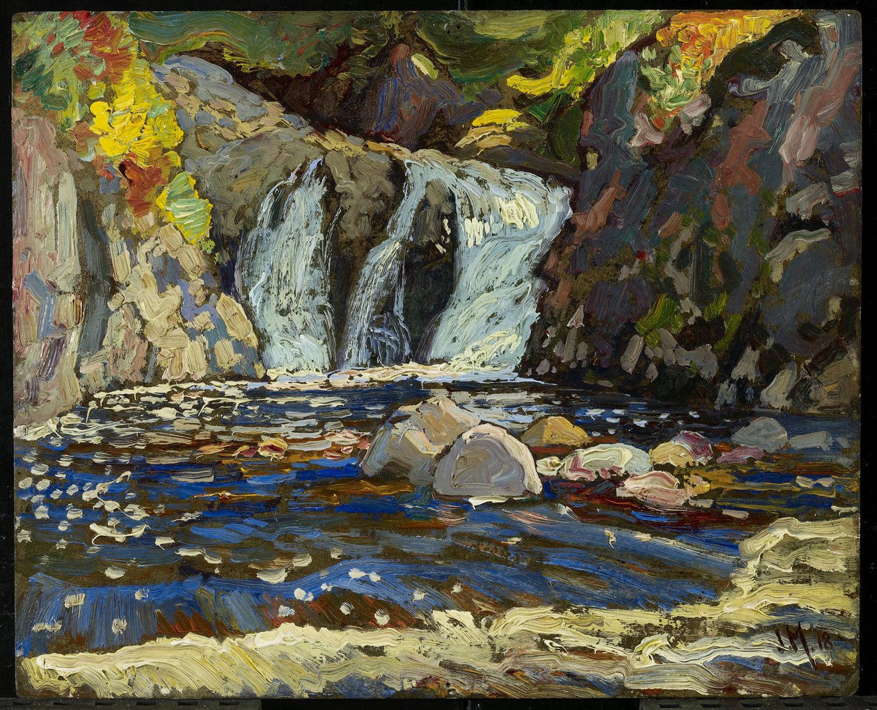 The Little Falls, 1918 (olaj, kompozit fa-péplemez) alkotó: James Edward Hervey Macdonald