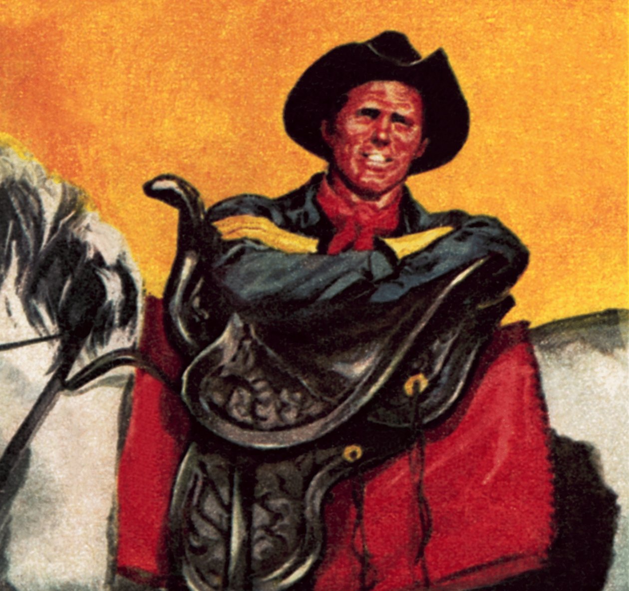 Cowboy a nyergével alkotó: James Edwin McConnell
