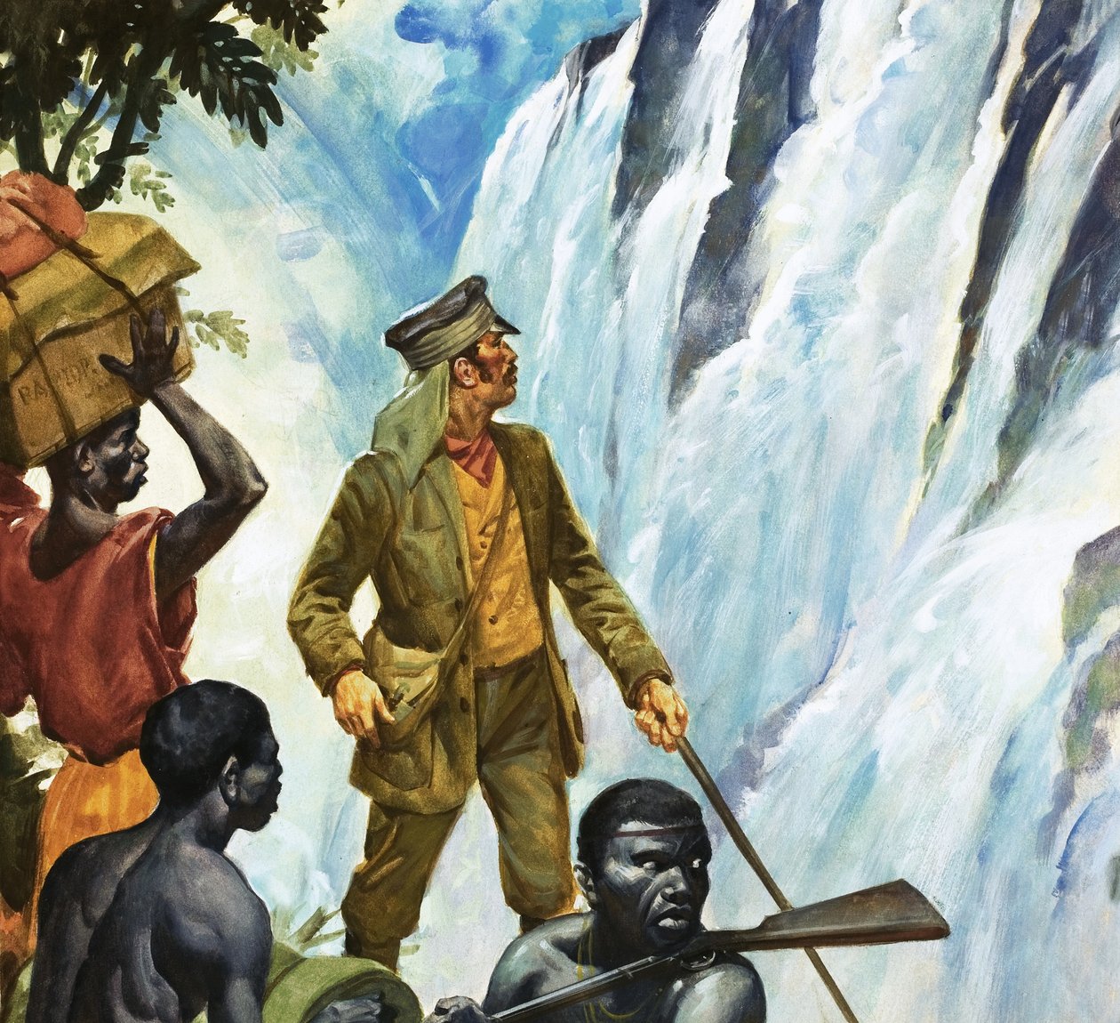 David Livingstone felfedezi a Viktória-vízesést alkotó: James Edwin McConnell