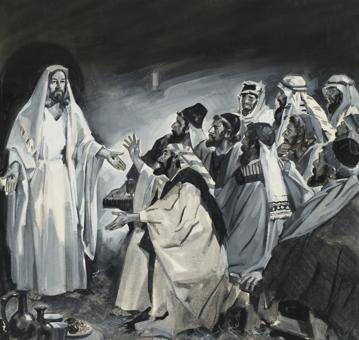 Kételkedő Tamás, látja Krisztust a feltámadás után alkotó: James Edwin McConnell