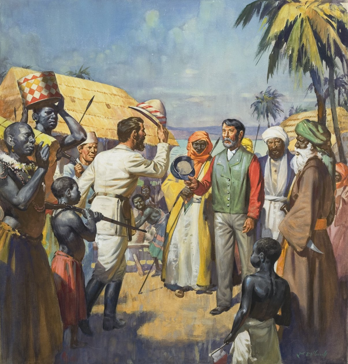 "Dr. Livingstone, feltételezem..." (gouache, papír) alkotó: James Edwin McConnell
