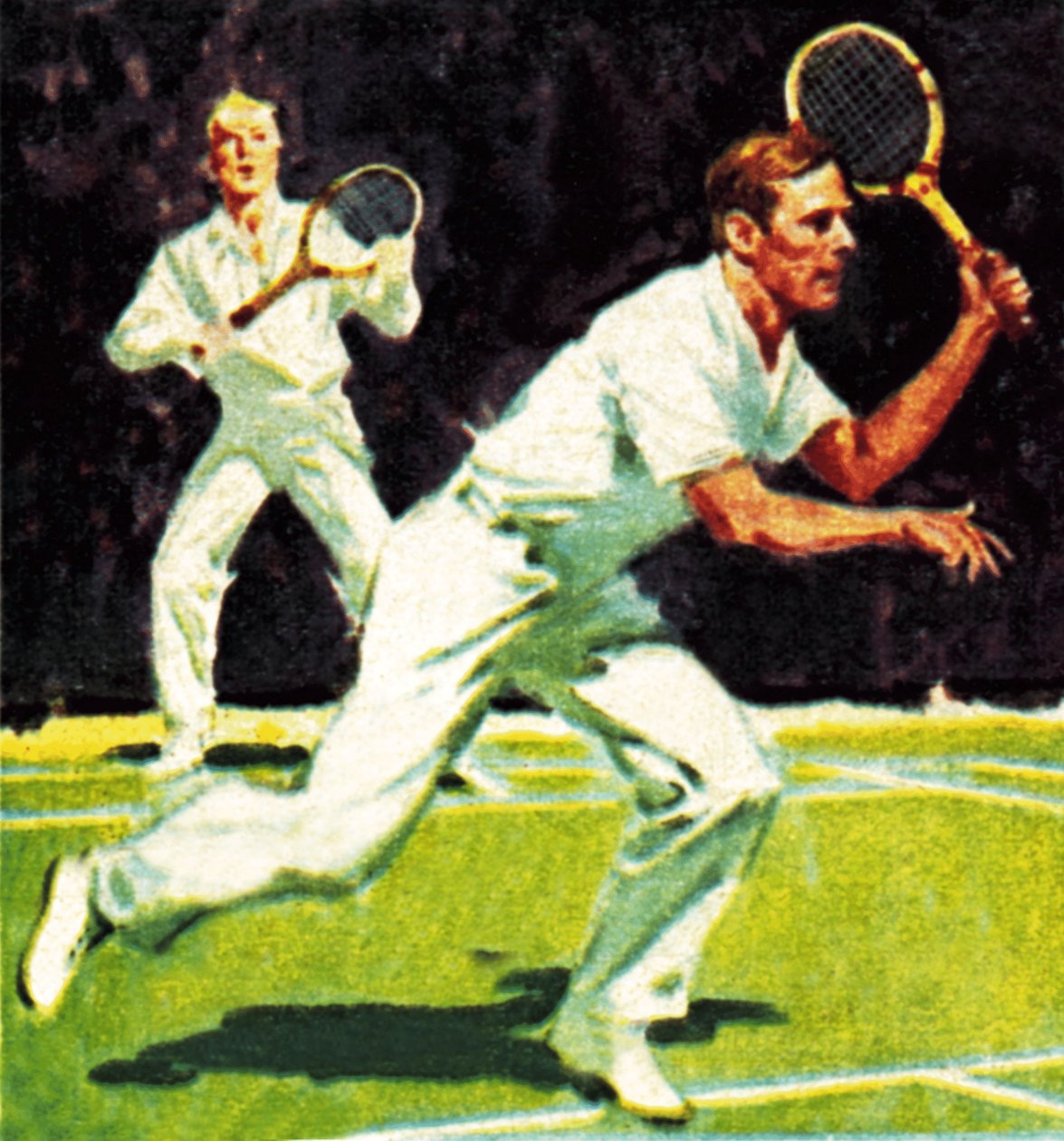 VI. György király játszott a férfi párosban Wimbledonban 1926-ban alkotó: James Edwin McConnell