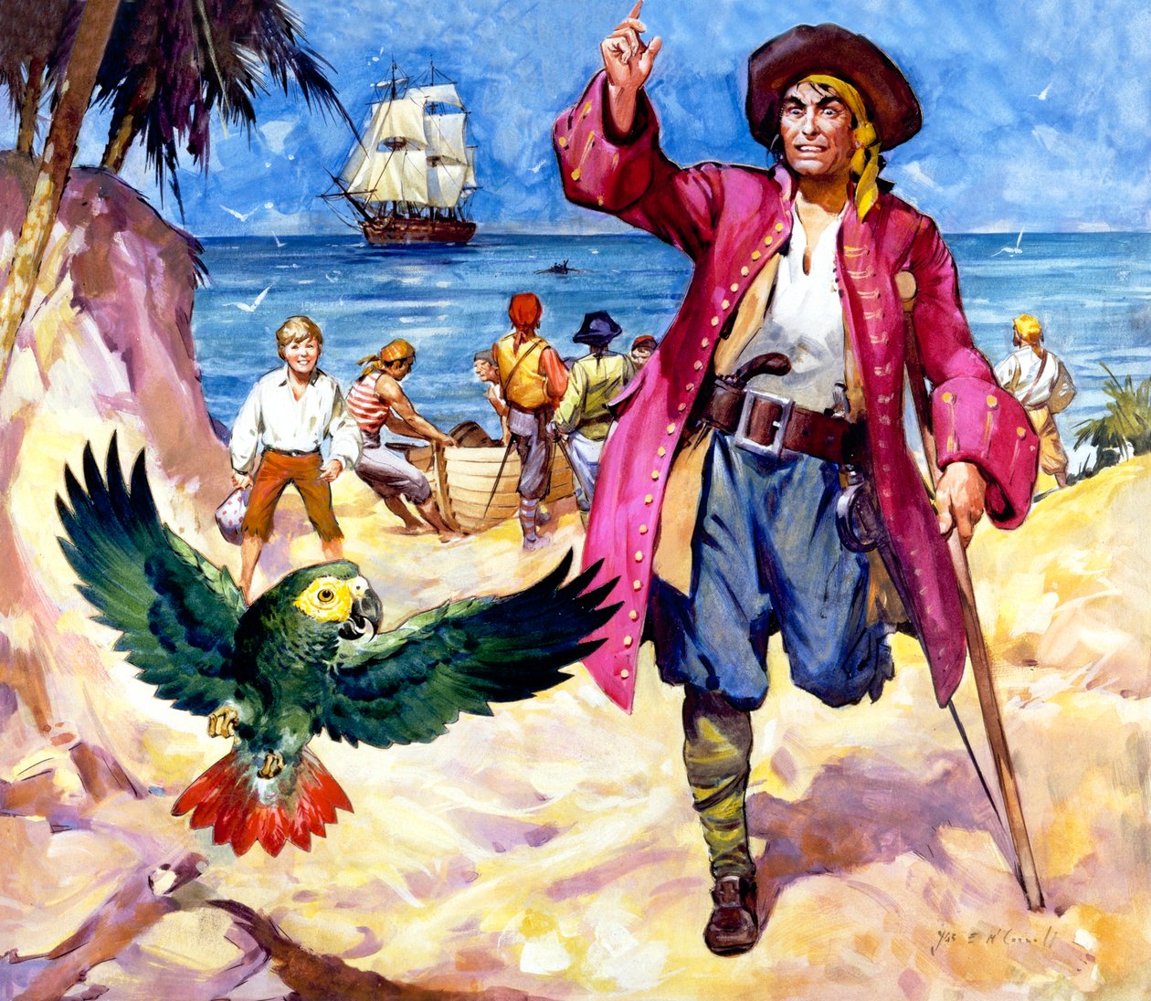 Long John Silver és papagája alkotó: James Edwin McConnell