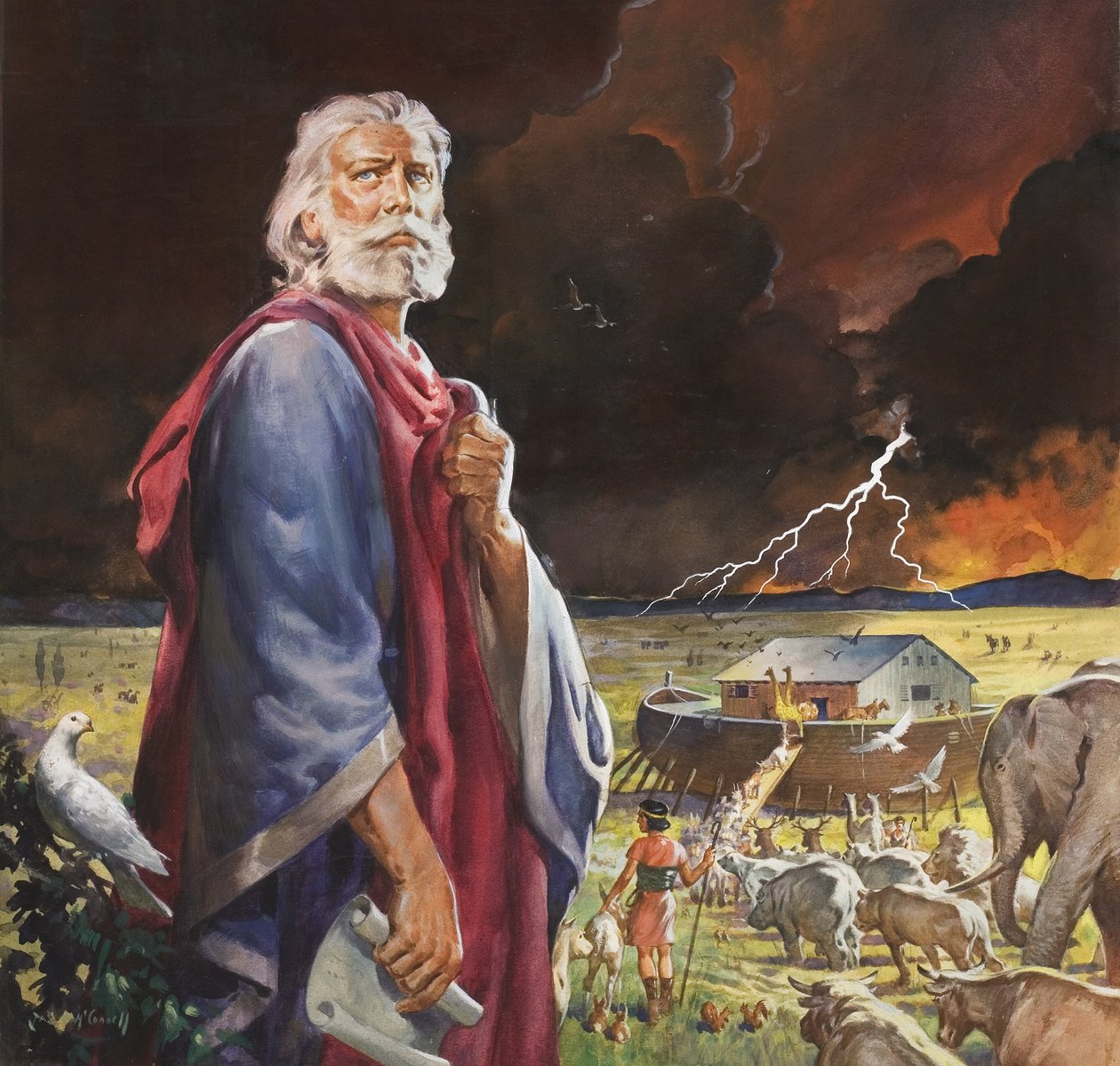 Noé bárkája (gouache, papír) alkotó: James Edwin McConnell