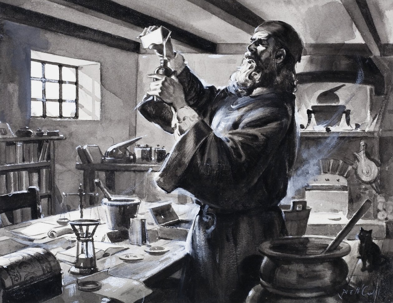Roger Bacon, a puskapor feltalálója alkotó: James Edwin McConnell