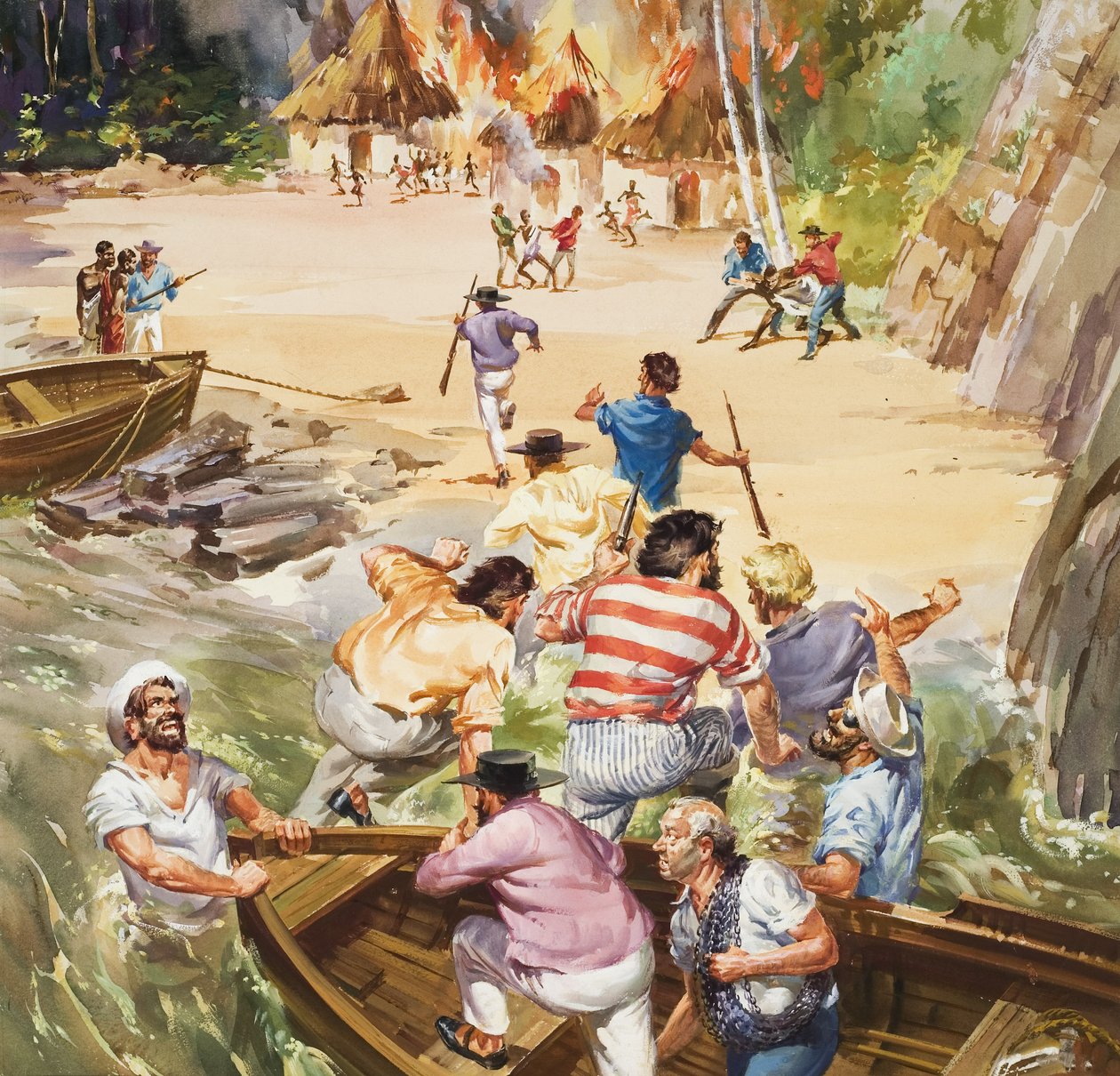 Rabszolga-kereskedelem (gouache, papír) alkotó: James Edwin McConnell
