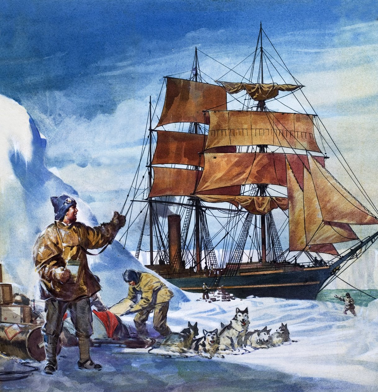 A Terra Nova az Antarktiszon (gouache, papír) alkotó: James Edwin McConnell