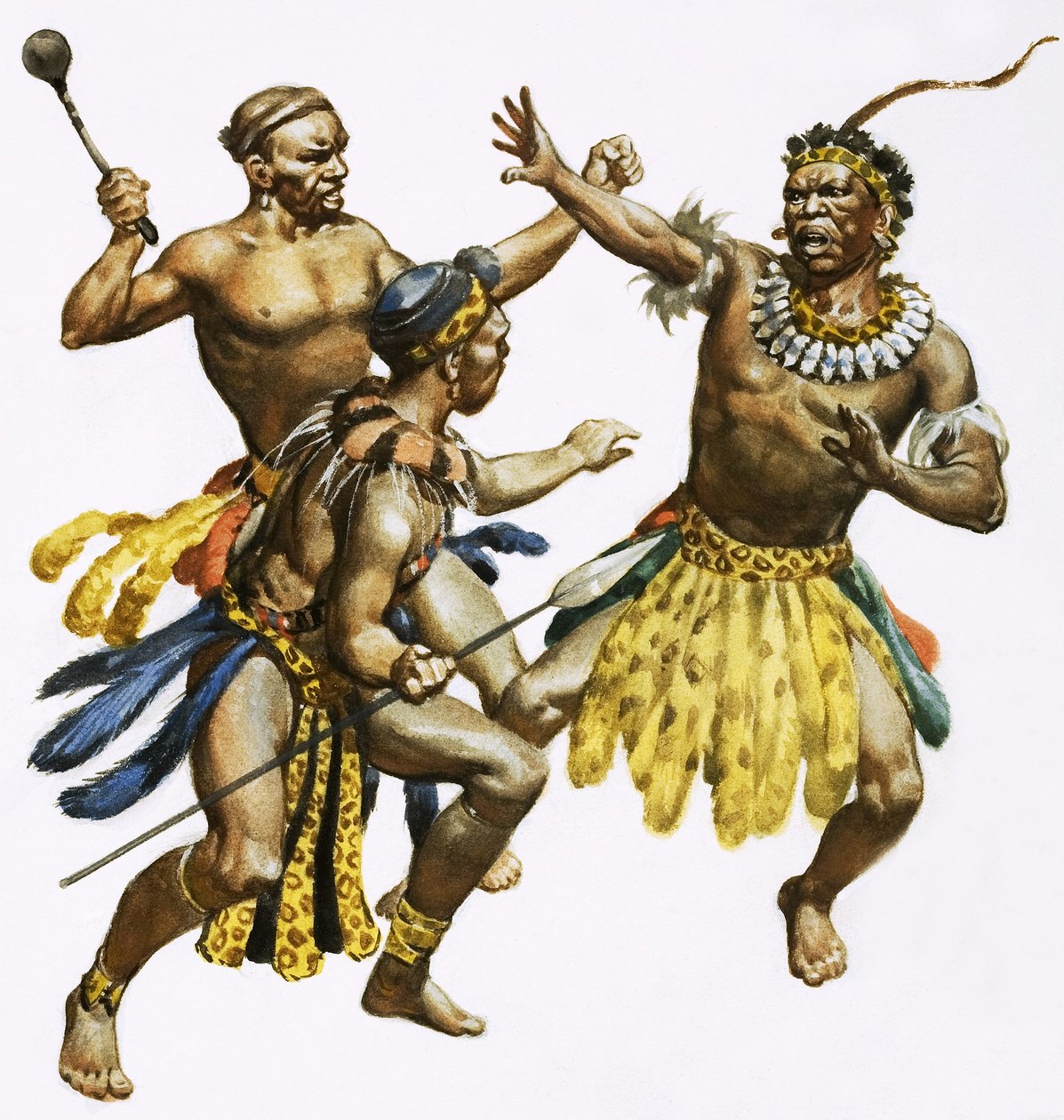 Shaka zulu főnököt megtámadják alkotó: James Edwin McConnell