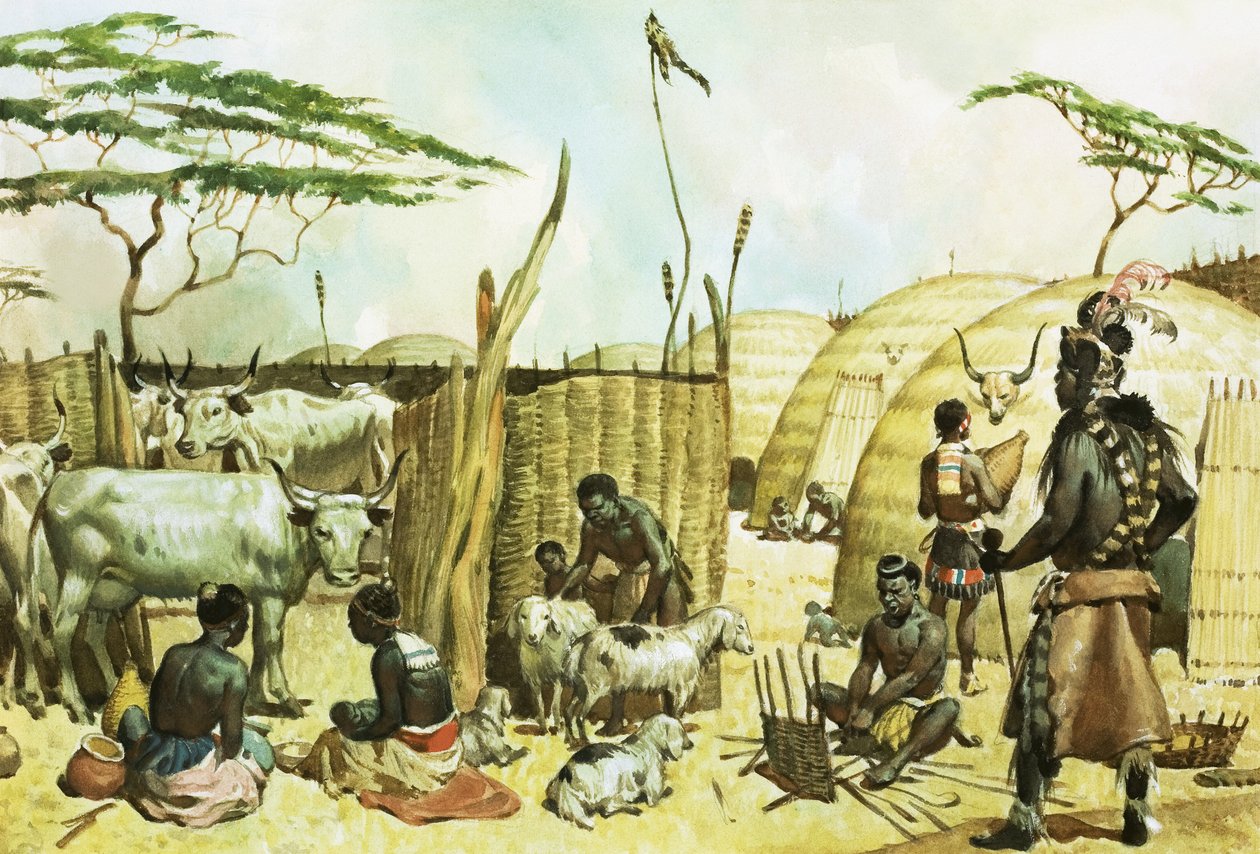 Zulu falu alkotó: James Edwin McConnell