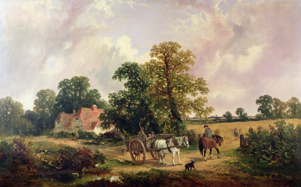 Essex táj lóval és szekérrel alkotó: James Edwin Meadows