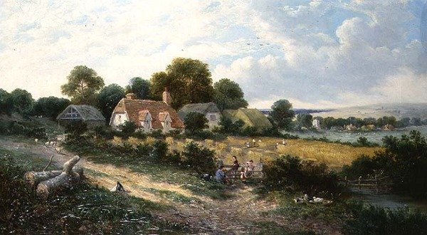 Szénakészítés (olaj, vászon) alkotó: James Edwin Meadows