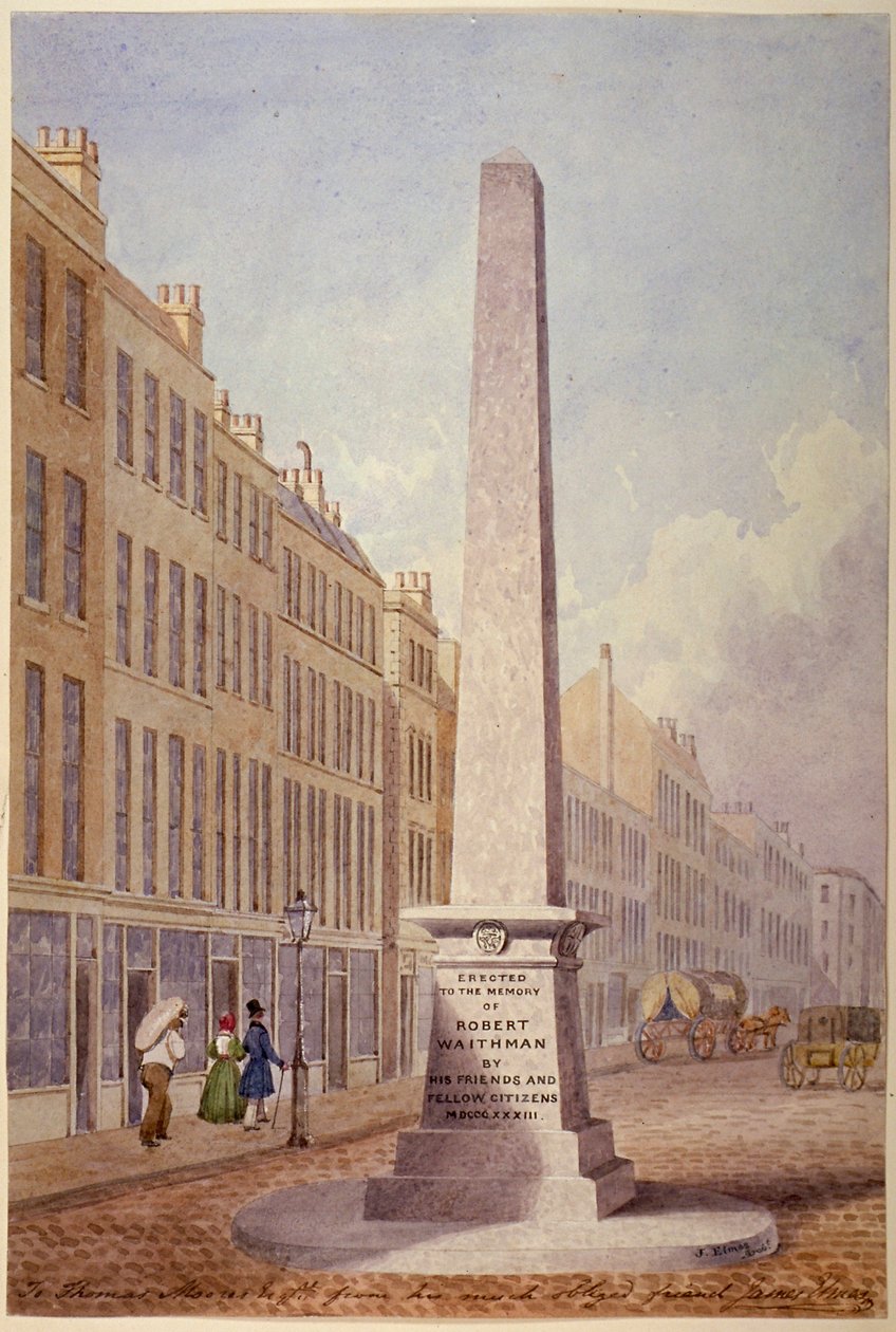 Emlékmű a Farringdon Street és a Fleet Street találkozásánál, London City, 1833 alkotó: James Elmes