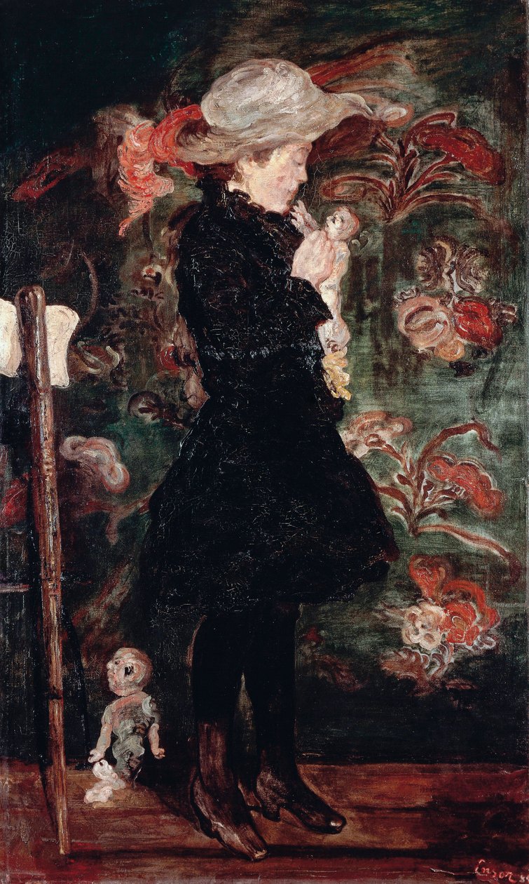 Gyermek babával alkotó: James Ensor