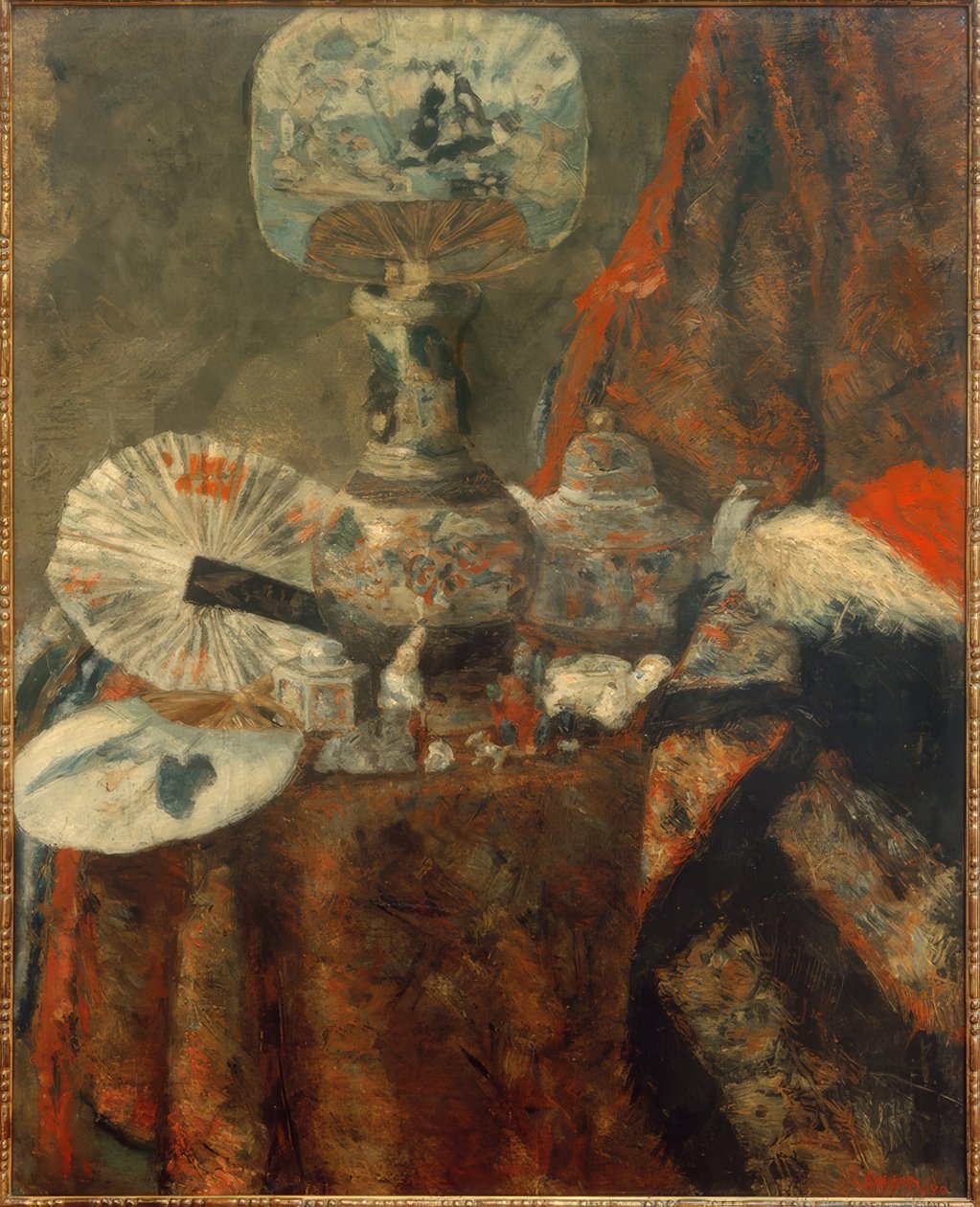 Chinoiseries, legyezők és szövetek alkotó: James Sidney Ensor