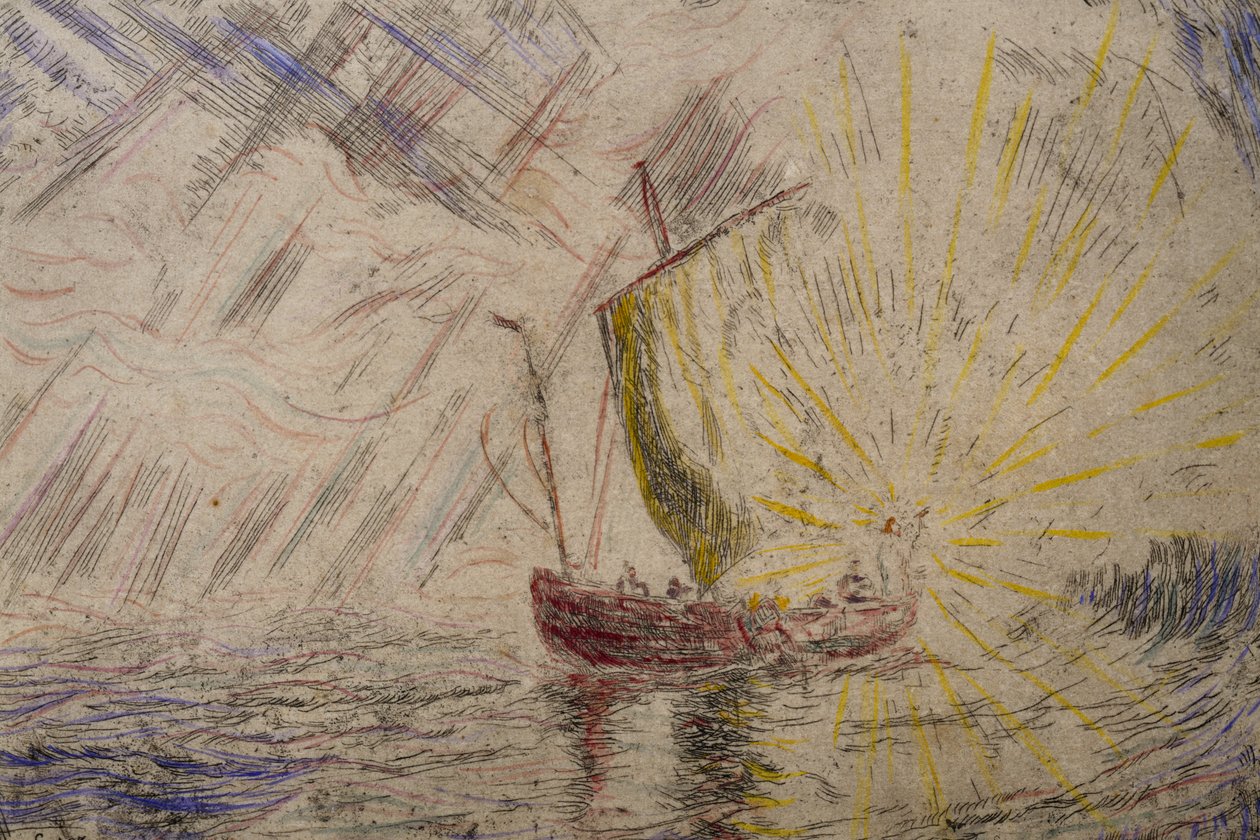 Krisztus csillapítja a vihart alkotó: James Ensor