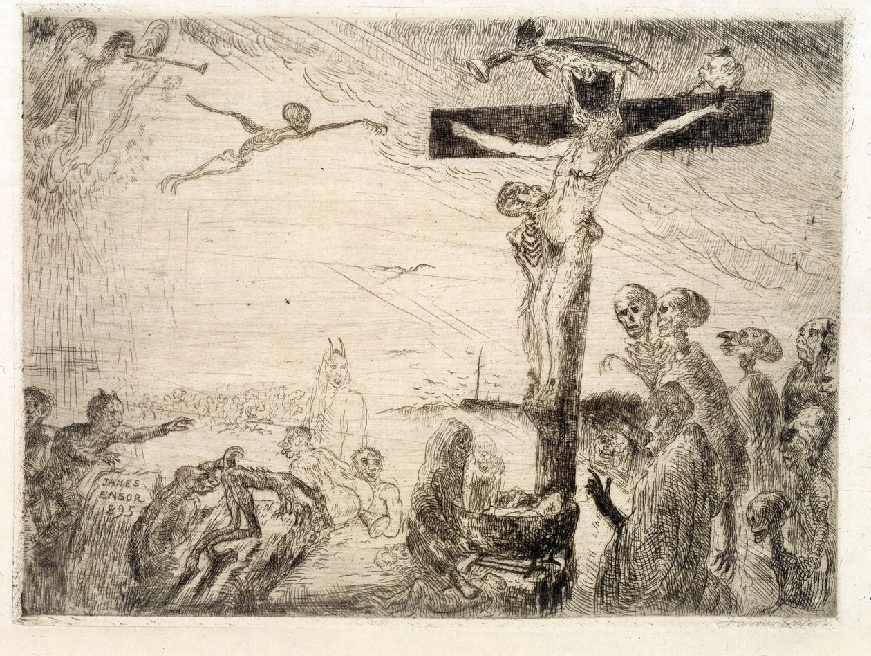 Krisztus, akit ördögök kínoznak alkotó: James Ensor