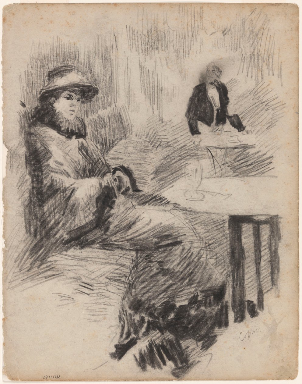 Másolat: Nő egy kávéházi asztalnál alkotó: James Ensor