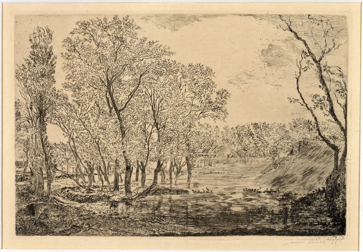A nyárfákkal körülvett tó alkotó: James Ensor