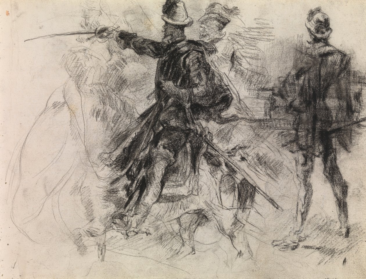 Don Quijote (fekete kréta papíron) alkotó: James Ensor