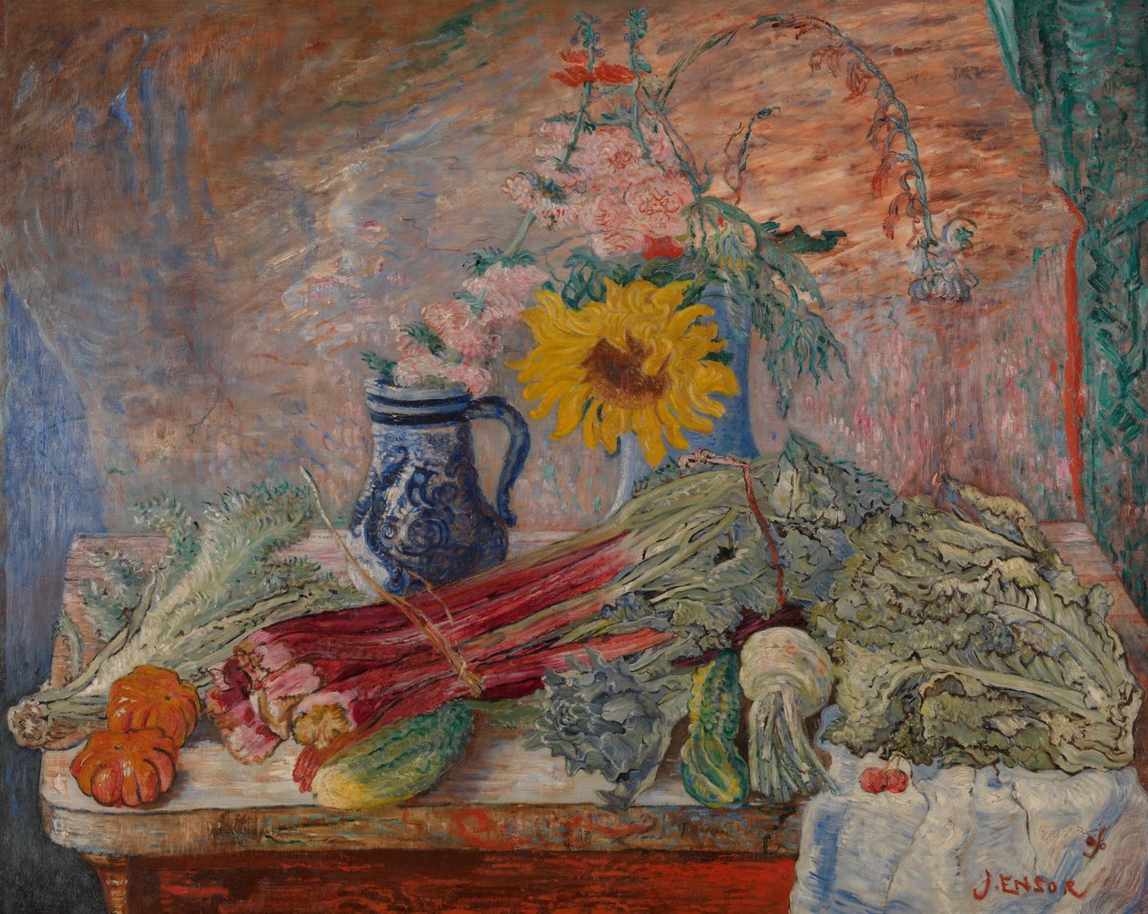 Virágok és zöldségek alkotó: James Ensor
