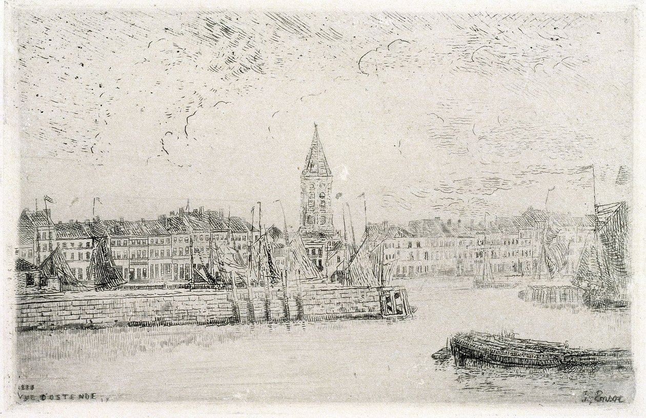 Kilátás Oostende keleti részére alkotó: James Ensor