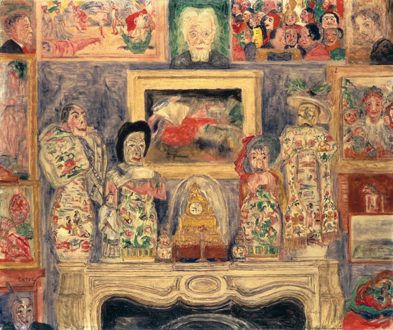 Belső három portréval alkotó: James Ensor