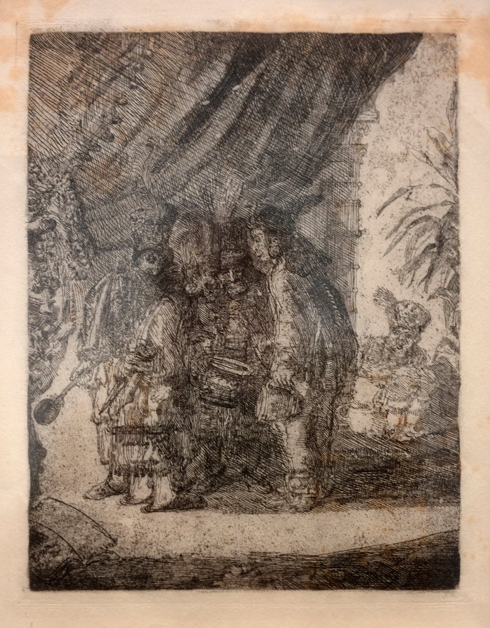 Iston, Pouffamatus, Cracozie és Transmouffe, híres perzsa orvosok Darius zsámolyát vizsgálják az arabelai csata után alkotó: James Ensor