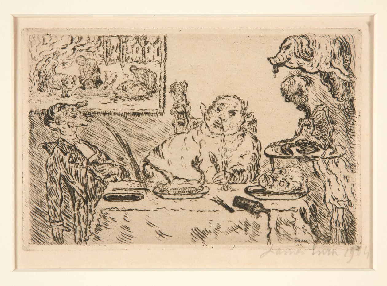 La gourmandise (Falánk), a Les p?ch?s capitaux (The Deadly Sins) portfólióból alkotó: James Ensor
