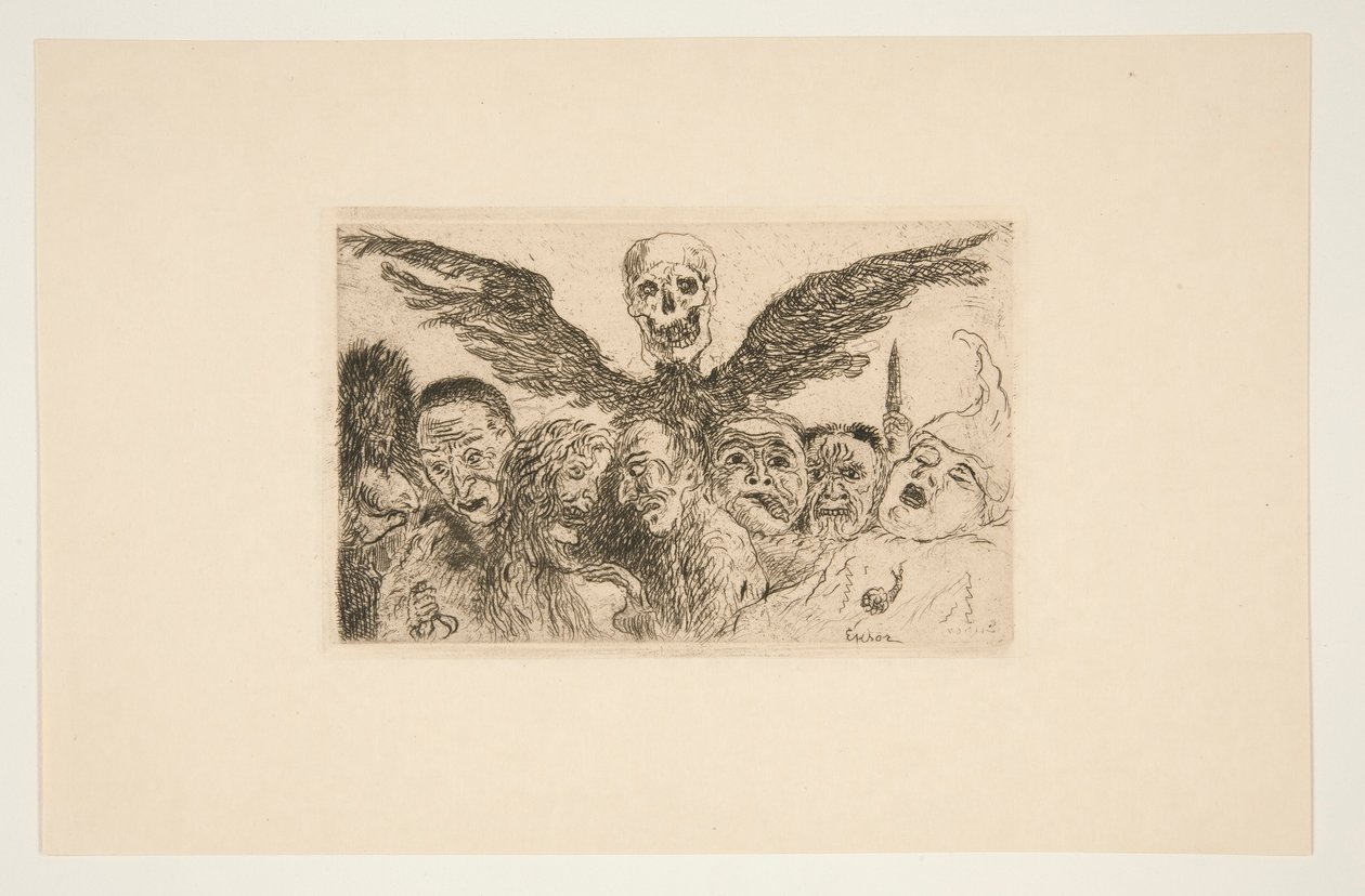 Les septs p?ch?s capitaux domin?s par la mort (A halál által uralt hét halálbűn), a Les p?ch?s capitaux (A halálos bűnök) portfóliójából alkotó: James Ensor