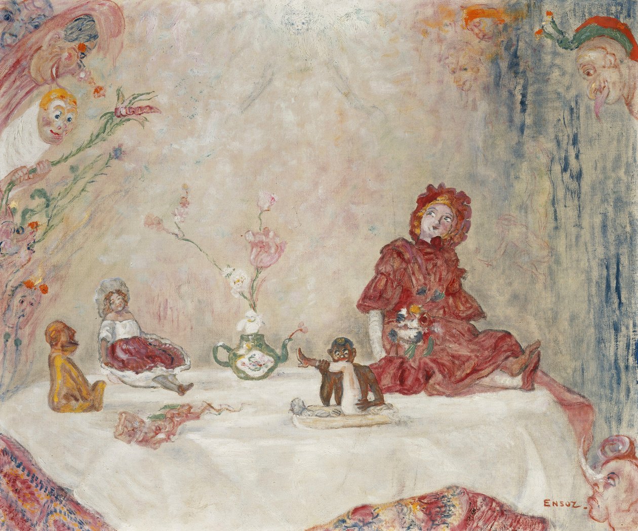 Maszkok és babák; Masques et Poupes alkotó: James Ensor