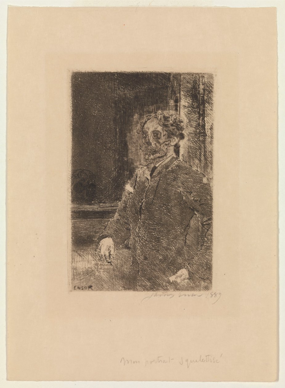 Portrém mint csontváz alkotó: James Ensor