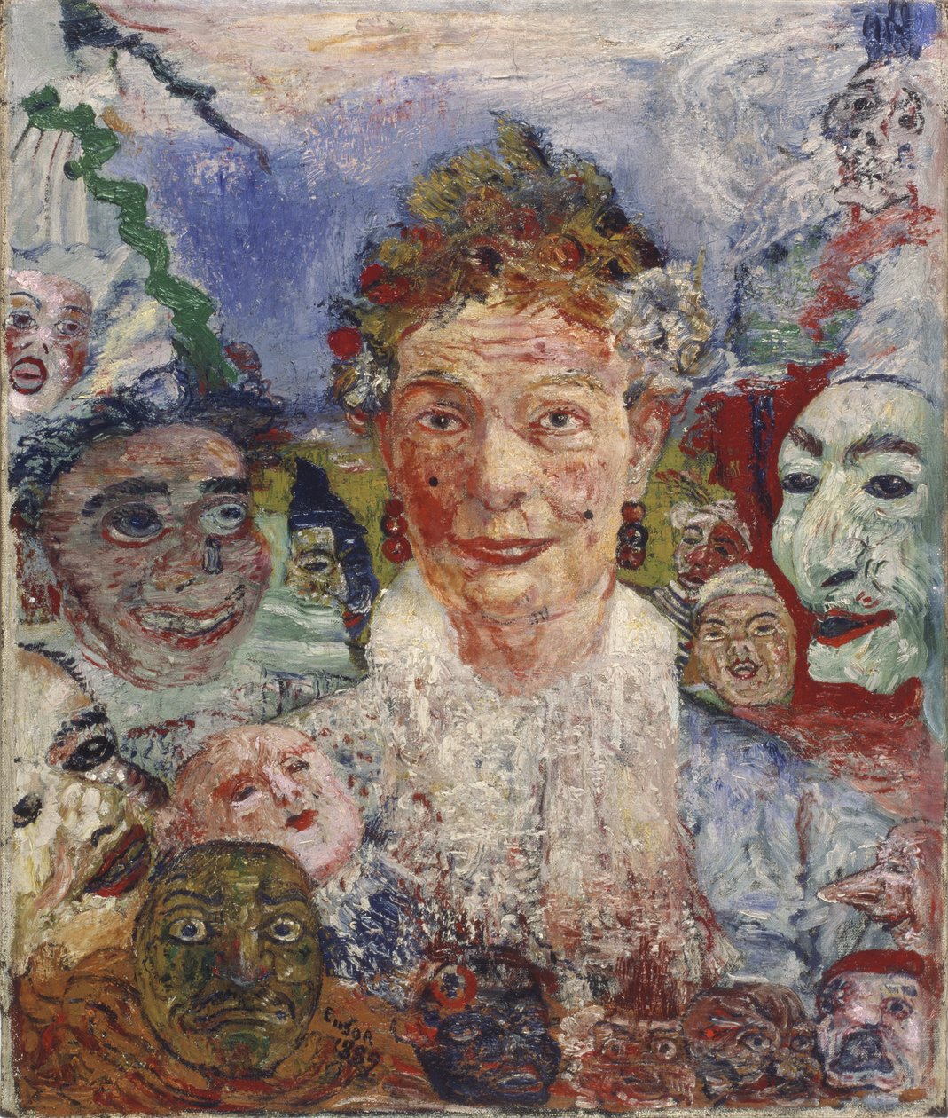 Maszkos öregasszony, 1889 alkotó: James Ensor