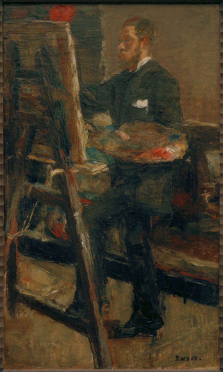 Willy Finch portréja a festőállványon alkotó: James Sidney Ensor
