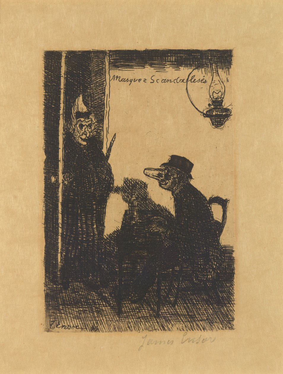 Skandalisierte Masken alkotó: James Ensor