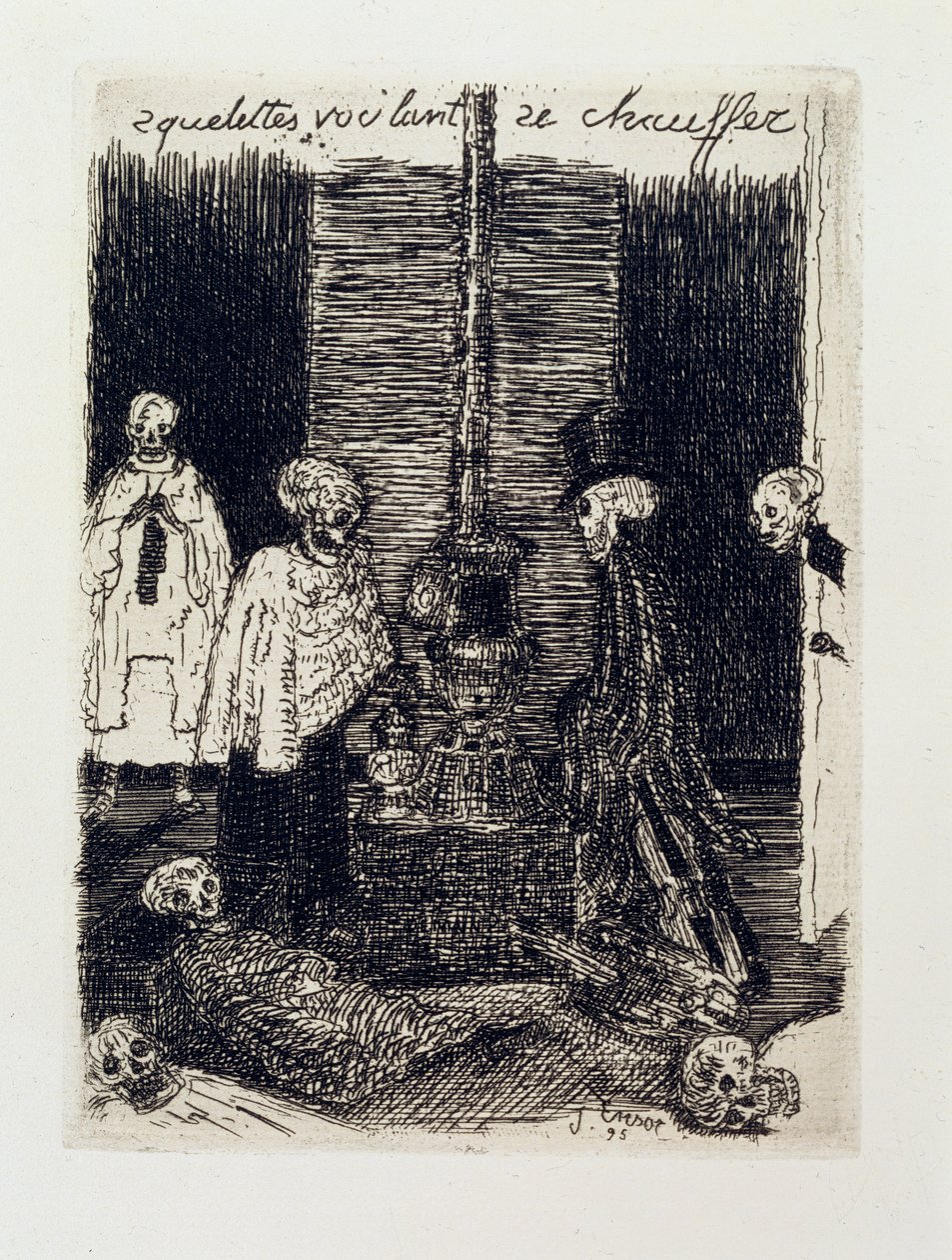 Csontvázak próbálják felmelegíteni magukat alkotó: James Ensor