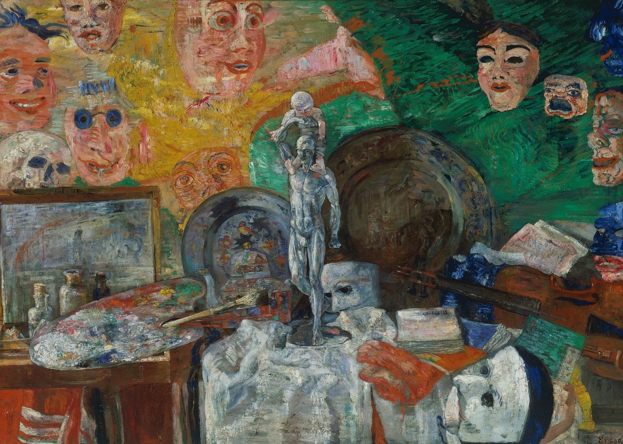 Csendélet a stúdióban vagy Arts attribútumai alkotó: James Ensor