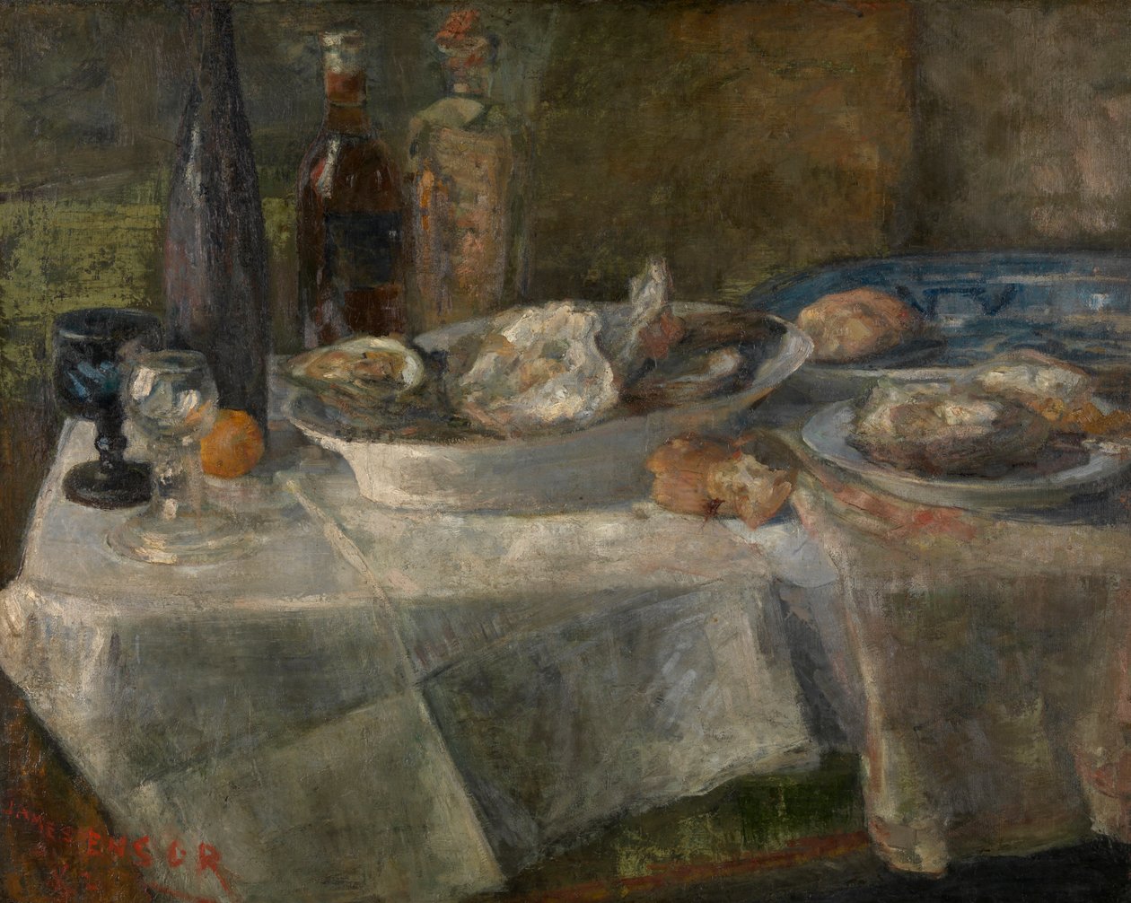 Csendélet osztrigával alkotó: James Ensor