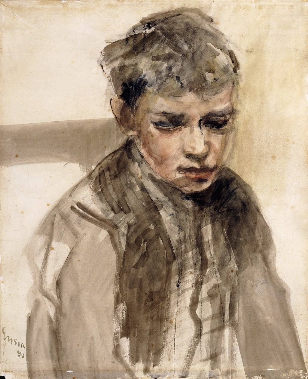 Tanulmány egy fiatal fiúról; Jeune Garcon etűdje alkotó: James Ensor