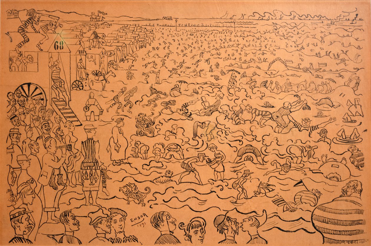 A fürdő Ostendben alkotó: James Ensor