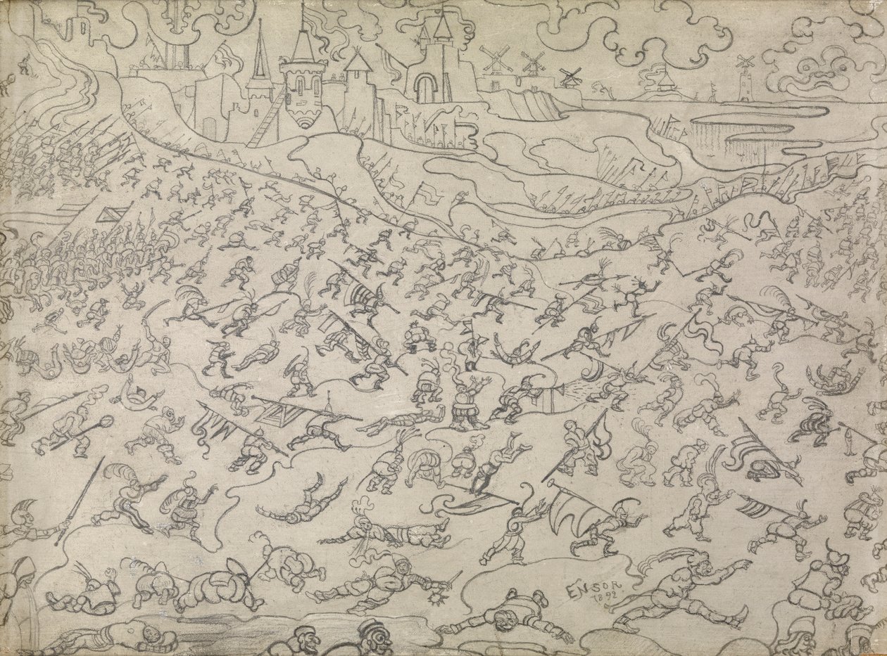 The Dissolute Mercenaries (ceruza papíron) alkotó: James Ensor