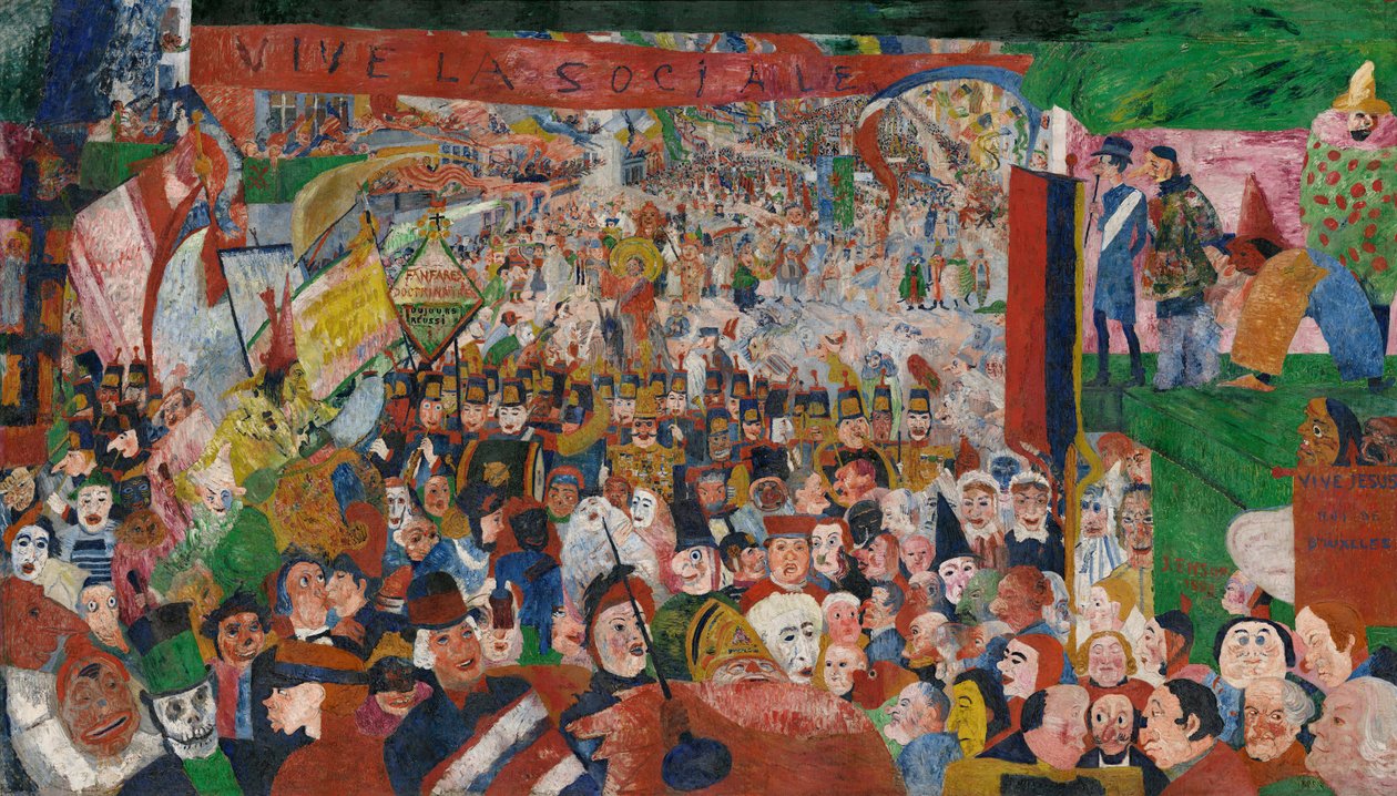 Krisztus belépése Brüsszelbe 1889-ben, 1888-ban. alkotó: James Ensor