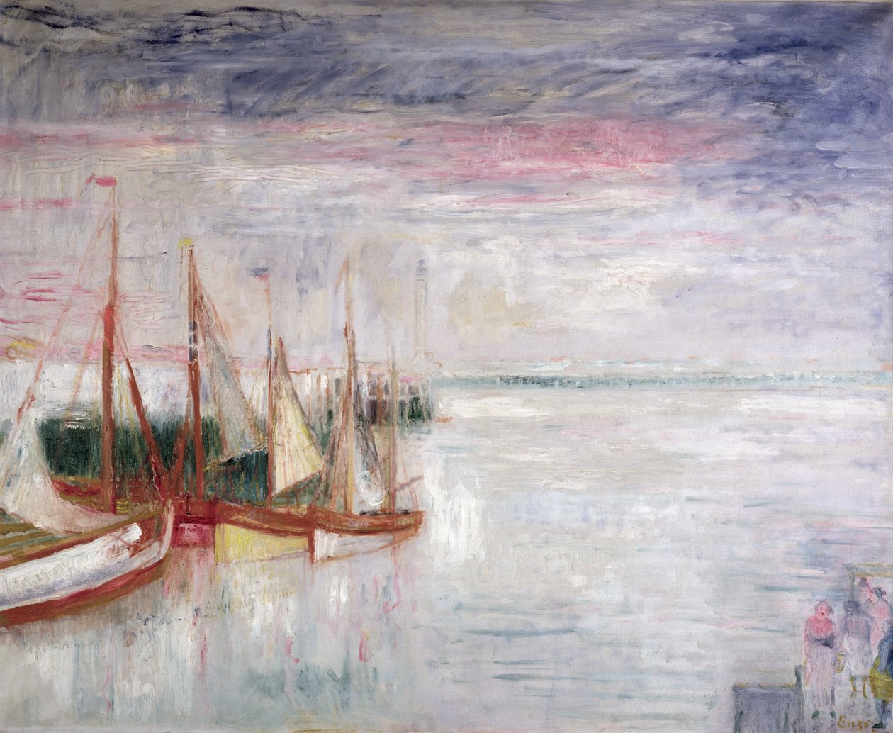 Ostend kikötője (olaj, vászon) alkotó: James Ensor